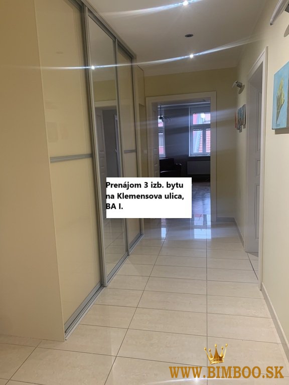 Prenájom 3 izbového bytu na Klemensovej ulici,