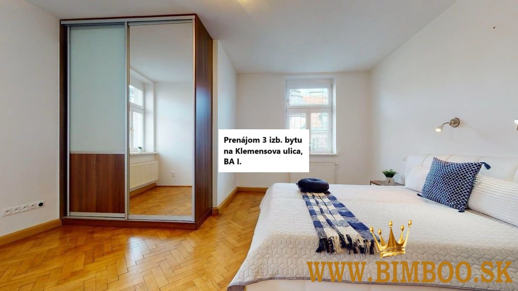 Prenájom 3 izbového bytu na Klemensovej ulici,