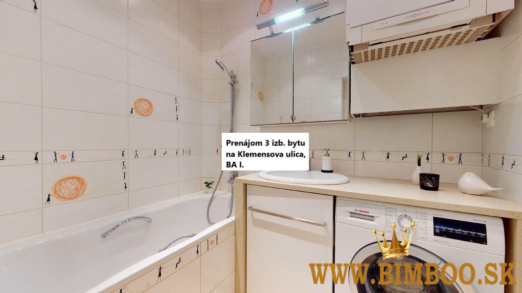 Prenájom 3 izbového bytu na Klemensovej ulici,